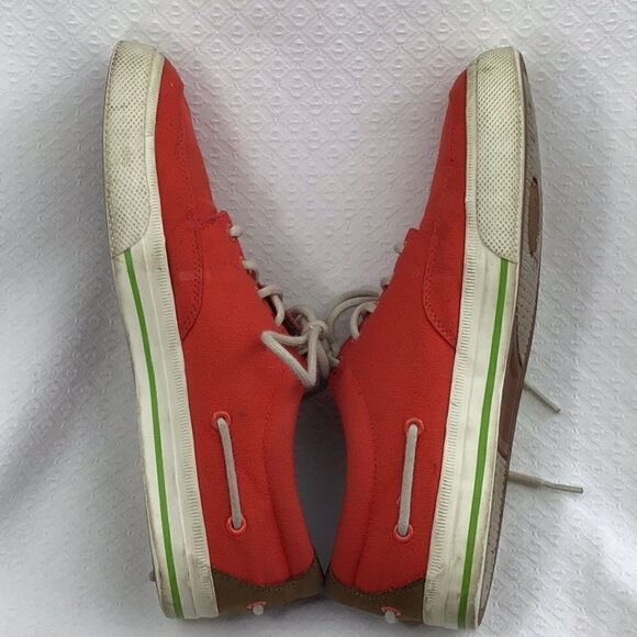 Polo Ralph Lauren Red Lace Up Deck Boat Shoes - Picture 8 of 12